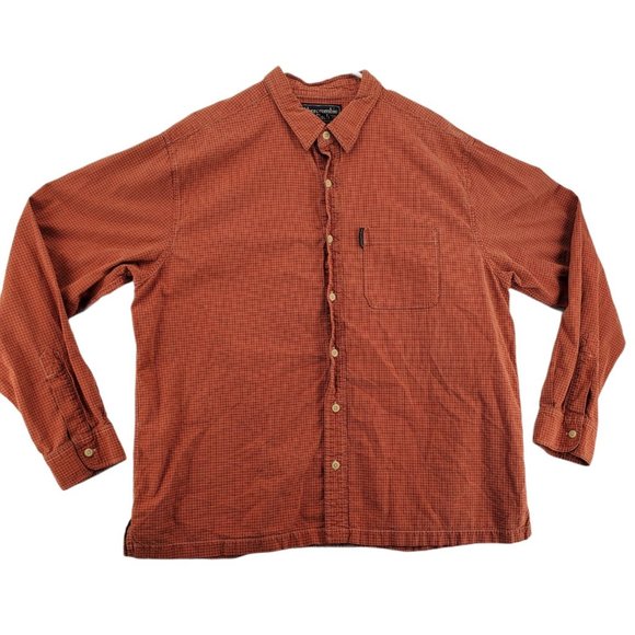 Abercrombie and Fitch Shirt Men's Casual Long Sleeve Button Up Check Orange XL - Picture 1 of 12